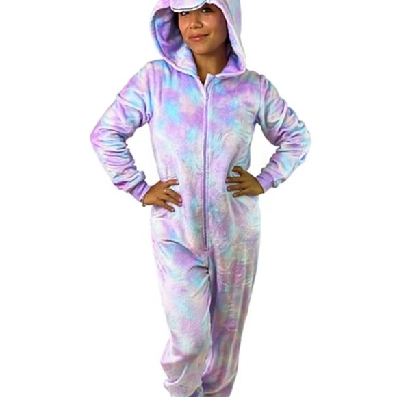 Peace, Love & Dreams Unicorn Women's Pajama One-Piece NWT Size Large - Picture 1 of 6